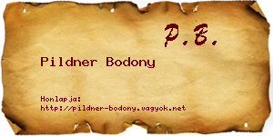 Pildner Bodony névjegykártya